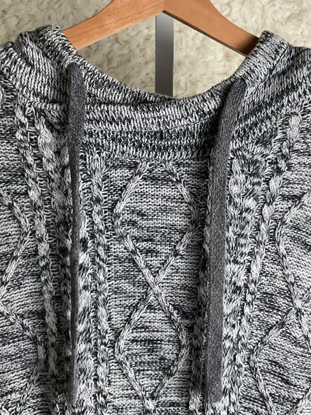 DARK BLACK BRAND WOMEN'S GRAY/BLACK HOODIE SWEATER~SIZE LARGE TALL! - Picture 5 of 9